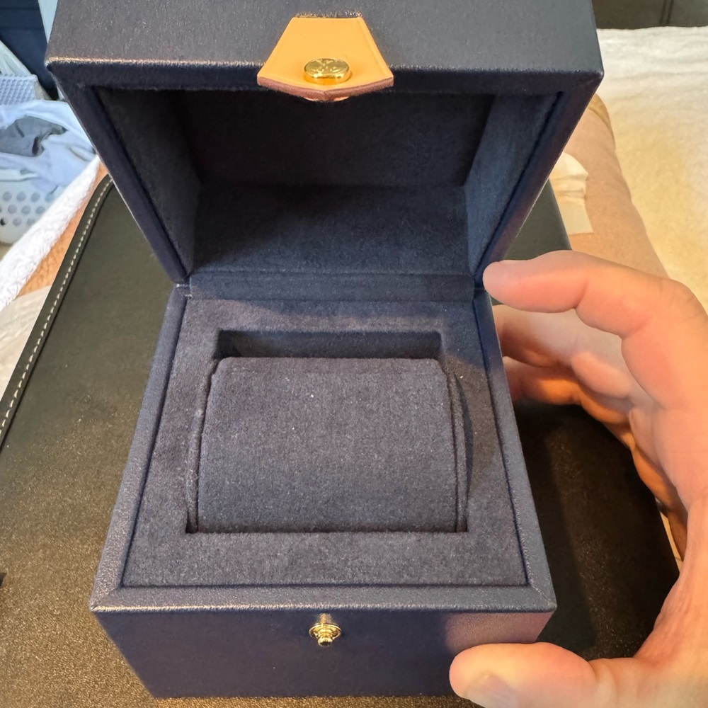 Authentic Louis Vuitton Navy Blue Watch Box, Empty